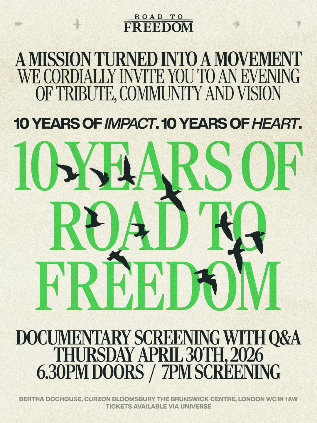 10 Years of Road to Freedom — Documentary Screening